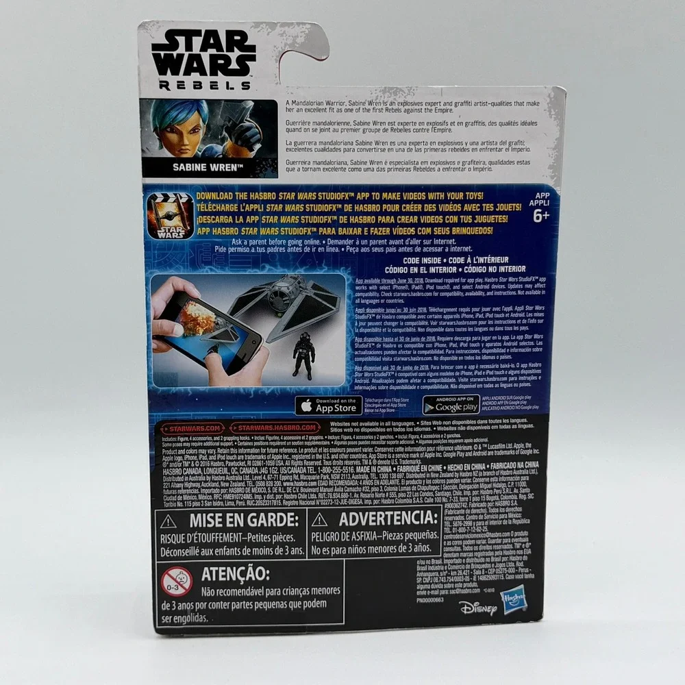 Star Wars Rebels Sabine Wren Action Figure Hasbro B7282 Zipline Action New